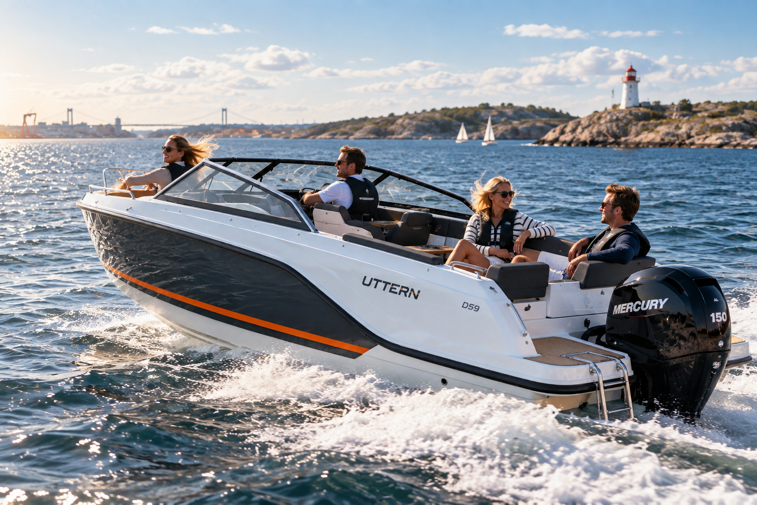 Företagsevent på båtdäck i skärgården