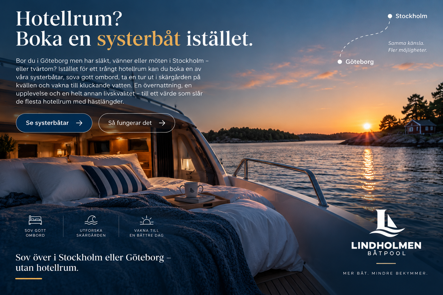Hotellrum? Boka en systerbåt istället – sov ombord i Stockholm eller Göteborg