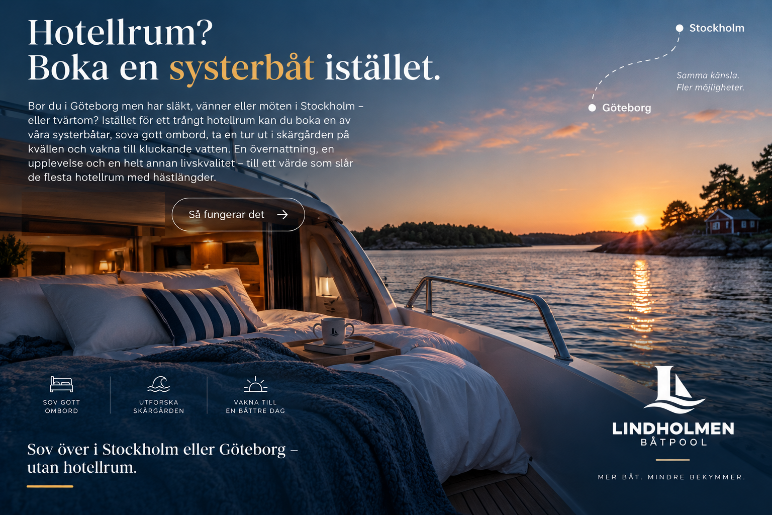 Hotellrum? Boka en systerbåt istället – sov ombord i Stockholm eller Göteborg